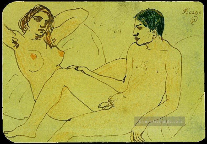 Autoportrait avec Nude 1902 sex Pablo Picasso Ölgemälde